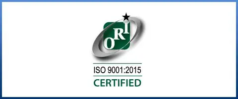 A logo for the iso 9 0 0 1 : 2 0 1 5 certified organization.